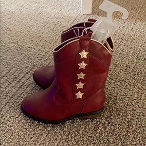 New cat and jack red star cowboy toddler boots 7